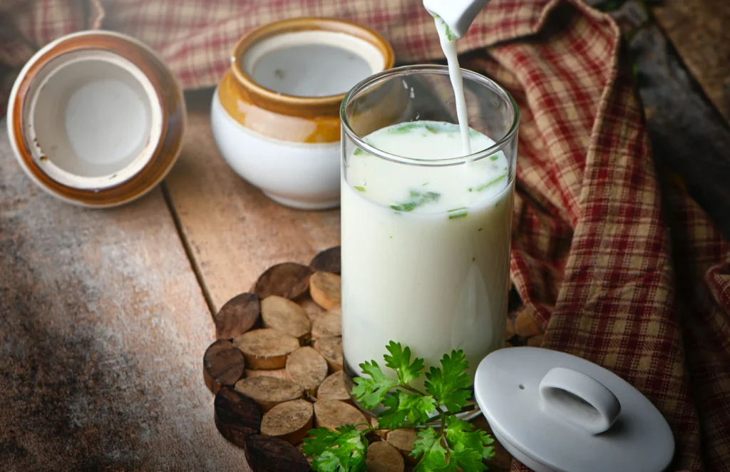 Homemade buttermilk is a great source of probiotics for your gut health